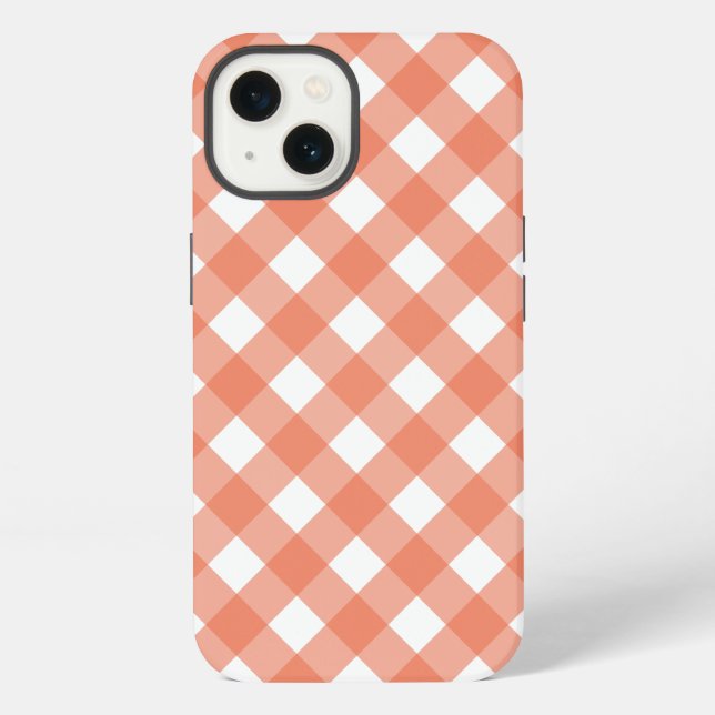 Orange gingham Case-Mate iPhone case (Back)