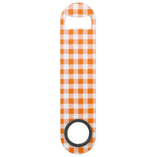 orange gingham check