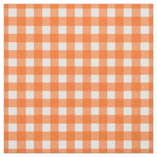 Orange Gingham Check Fabric
