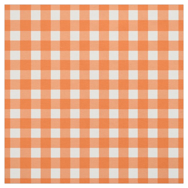 Orange Gingham Check Fabric (Swatch)