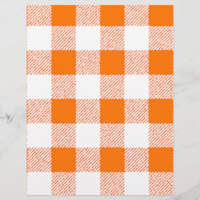 Orange Gingham Check Pattern Flyer (Front)