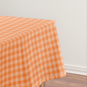 Orange Gingham Checked Pattern   Fall Colours Tablecloth