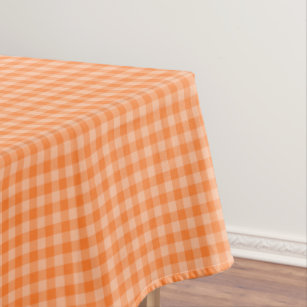 Orange Gingham Checked Pattern   Fall Colours Tablecloth