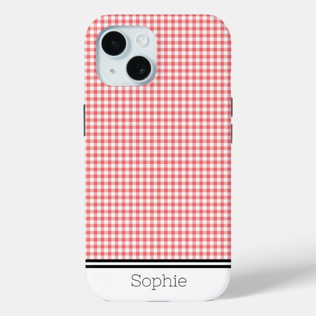 Orange Gingham Custom Samsung Case-Mate iPhone Case (Back)