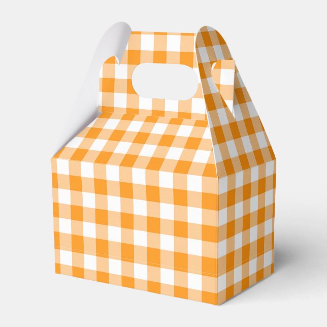 Orange Gingham Favour Box (Front Side)