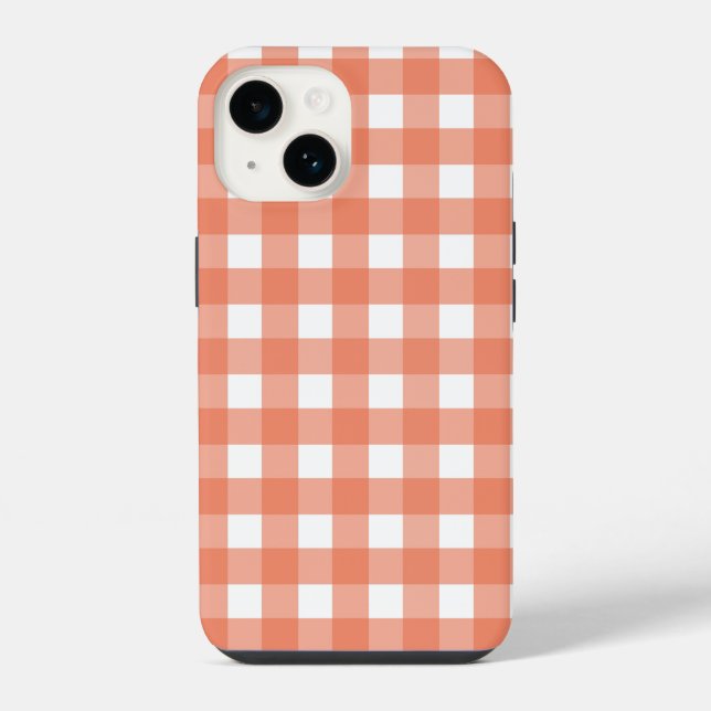 Orange gingham iPhone case (Back)