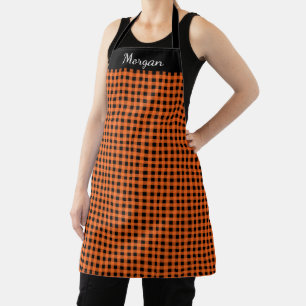 Orange Gingham Personalised Apron
