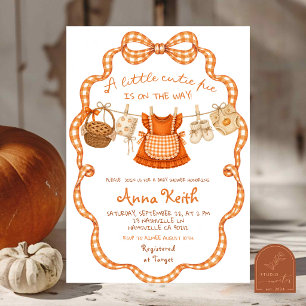 Orange Gingham Pie Baby Shower Invitation