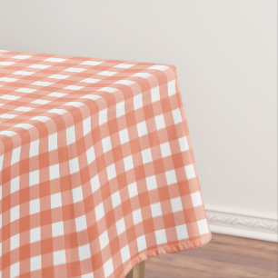 Orange gingham tablecloth