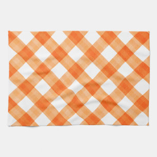 Orange Gingham Tea Towel