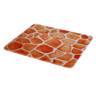 Orange Giraffe Animal Print Cutting Board