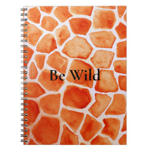 Orange Giraffe Animal Print Notebook