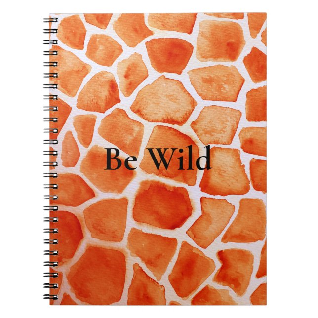 Orange Giraffe Animal Print Notebook (Front)