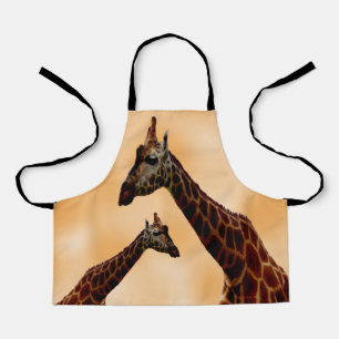 Orange Giraffe Pair, Kids Full Print Apron