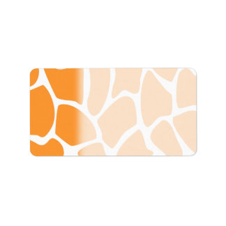 Orange Giraffe Print Pattern. Label