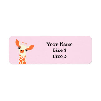 Orange Giraffe Return Address Label