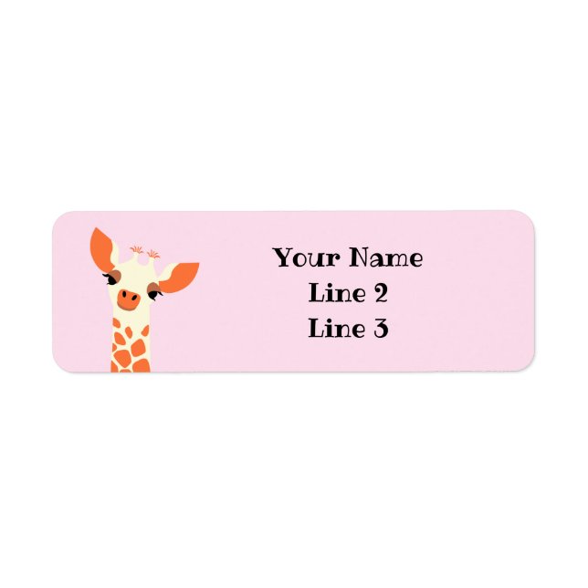 Orange Giraffe Return Address Label (Front)