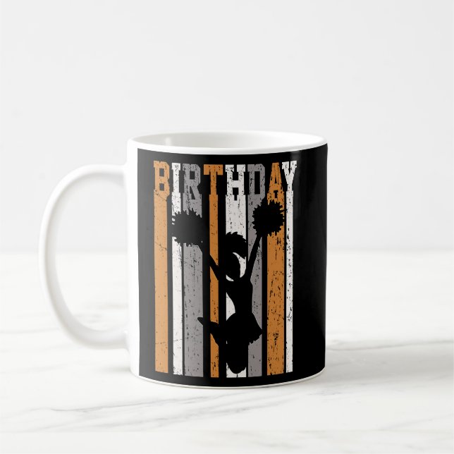 Orange Girls Cheerleading Birthday Retro Colourful Coffee Mug (Left)
