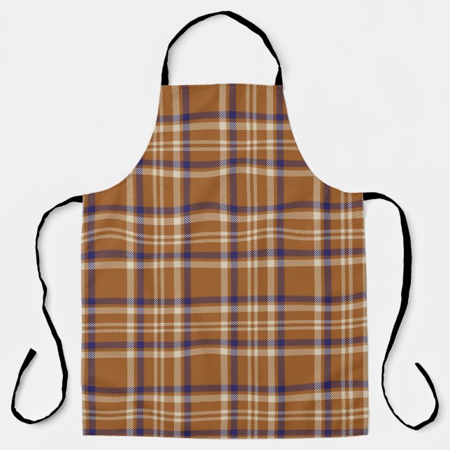 Orange Glen Plaid textured seamless patternabstrac Apron (Front)