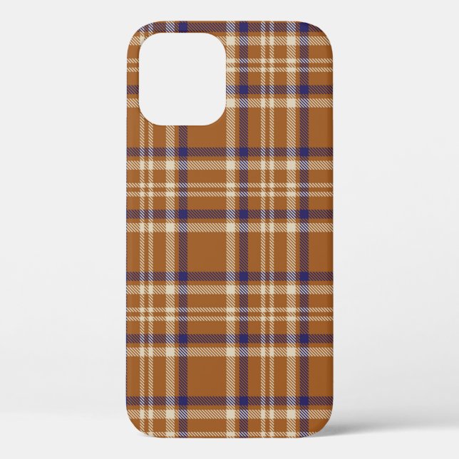 Orange Glen Plaid textured seamless patternabstrac Case-Mate iPhone Case (Back)