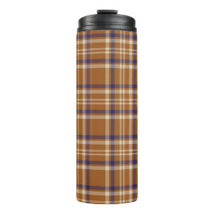 Orange Glen Plaid textured seamless patternabstrac Thermal Tumbler