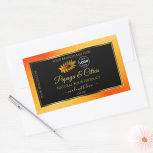 Orange Glitter Black Product Labels Ladybug Logo