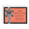 Orange Glitter Halloween Invite With Zebra Bow