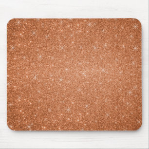 Orange glitter stars mouse pad