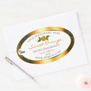Orange Glitter White Product Labels Rose Add Logo