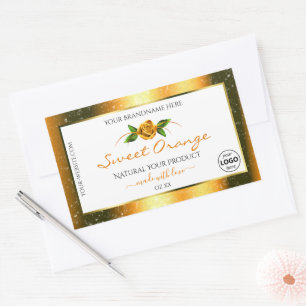 Orange Glitter White Product Labels Rose Add Logo