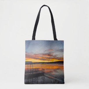 Orange Glory Morning Painterly Tote Bag