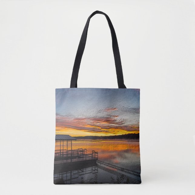 Orange Glory Morning Painterly Tote Bag (Front)