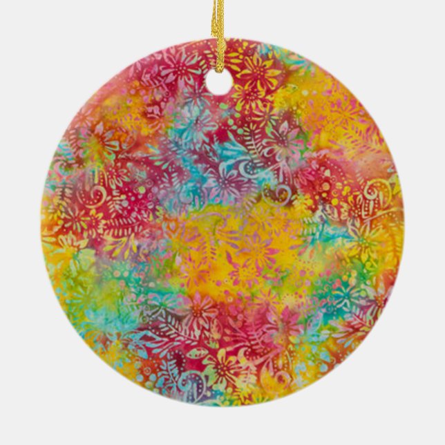 Orange Glow Ceramic Ornament (Back)