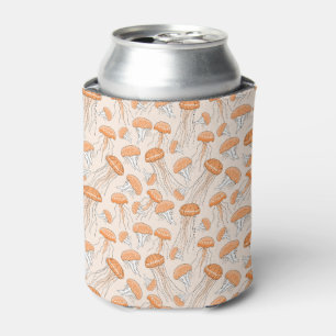 Orange glowing jelly fish pattern can cooler