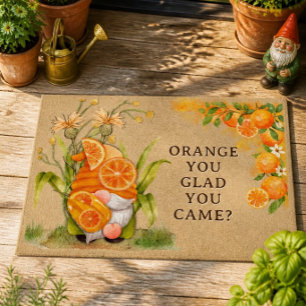 Orange Gnome Welcome Doormat