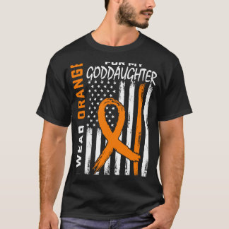 Orange Goddaughter Leukaemia Awareness Flag  Men W T-Shirt