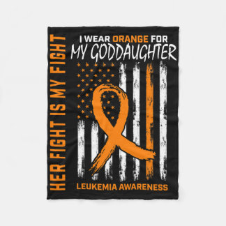 Orange Goddaughter Leukaemia Cancer Awareness Amer Fleece Blanket