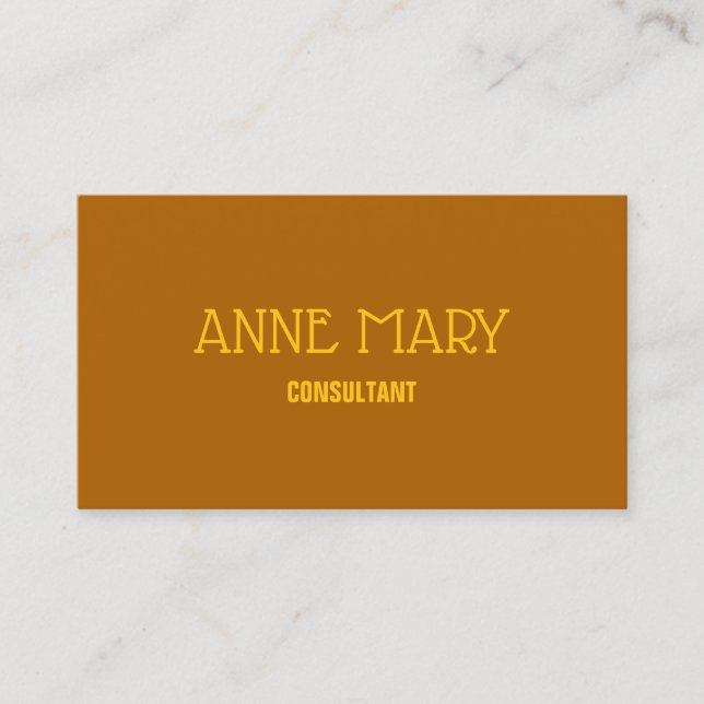 Orange Gold Golden Yellow Elegant Modern Unique Business Card (Front)