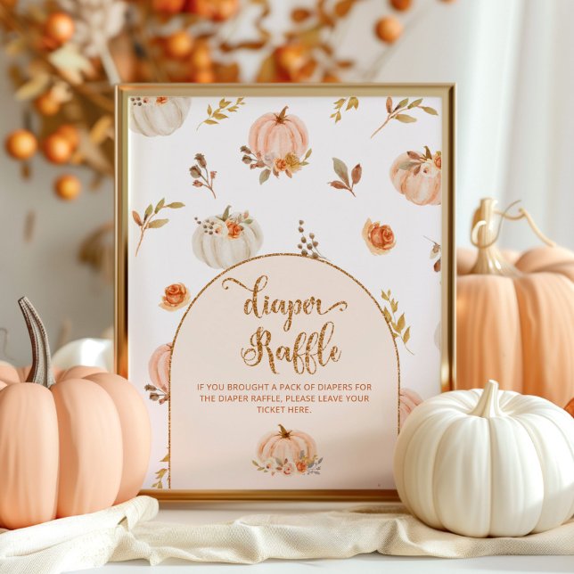 Orange gold pumpkin diaper raffle poster (Creator Uploaded)