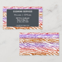 Orange Gold & Purple Glitter Zebra Cleaning