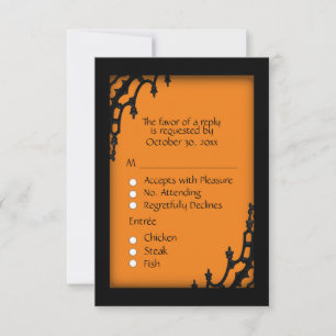 Orange Gothic RSVP with Menu Choice