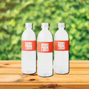 orange gradient add logo water bottle label