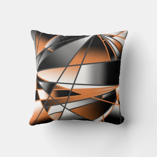 Orange Gradient Colour Fill Mechanical Design  Cushion (Back)