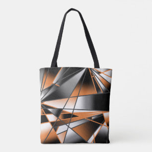 Orange Gradient Colour Fill Mechanical Design Tote Bag