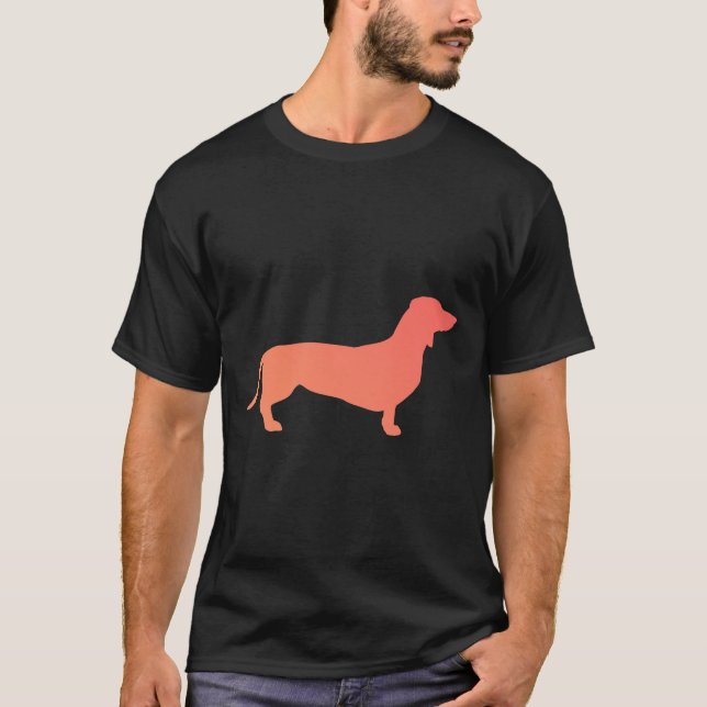 Orange Gradient Dachshund T-Shirt (Front)