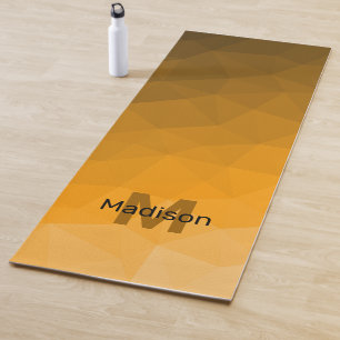 Orange gradient geometric mesh pattern Monogram Yoga Mat