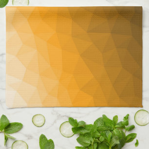 Orange gradient geometric mesh pattern tea towel