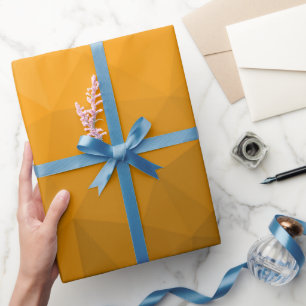 Orange gradient geometric mesh pattern wrapping paper