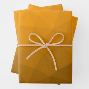Orange gradient geometric mesh pattern wrapping paper sheet