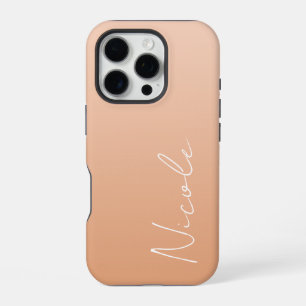 Orange Gradient Handwriting Script Personalised iPhone 16 Pro Case